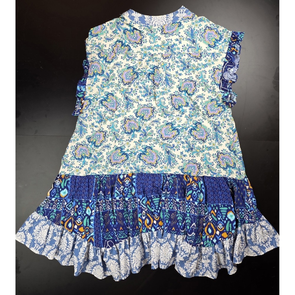 Umgee Blue Floral Midi Dress Women's Size Medium